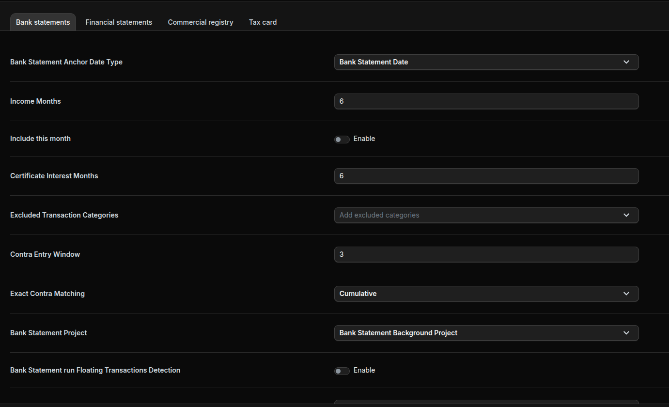 Extraction result screen showing structured fields and export-ready document data
